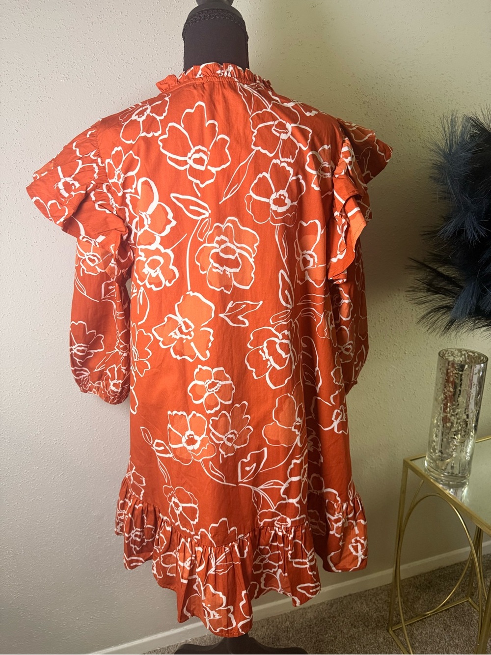 Sugarlips Sammy Marmalade Ruffle Drop Waist Floral Dress Size L NWT Cotton - Picture 6 of 11